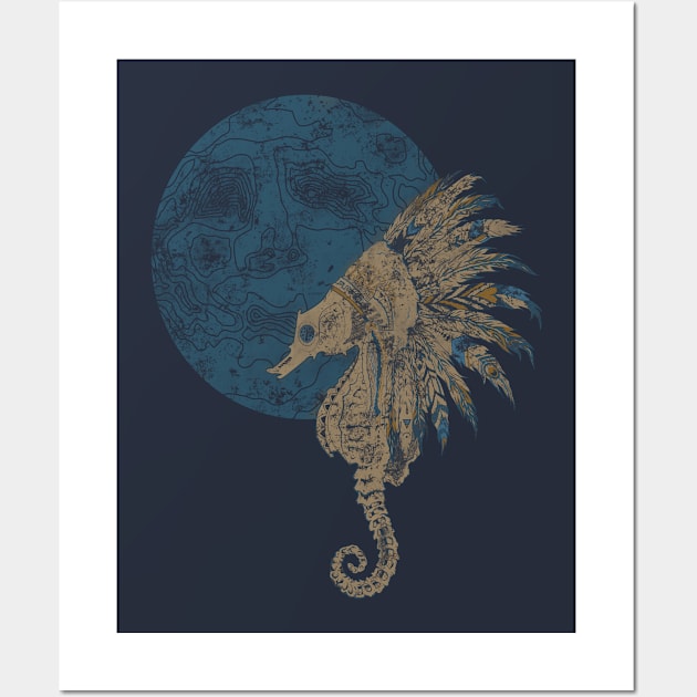 seahorse by the moon Wall Art by somatosis